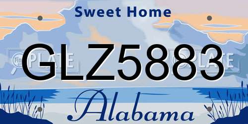 GLZ5883 Alabama License Plate