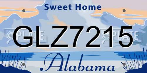 GLZ7215 Alabama License Plate