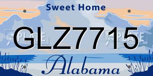 GLZ7715 Alabama License Plate