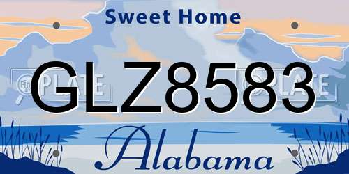 GLZ8583 Alabama License Plate