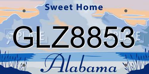 GLZ8853 Alabama License Plate