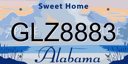 GLZ8883 Alabama License Plate