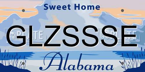 GLZSSSE Alabama License Plate