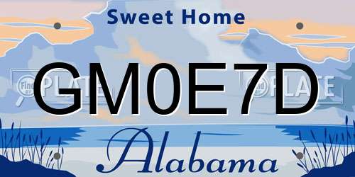 GM0E7D Alabama License Plate