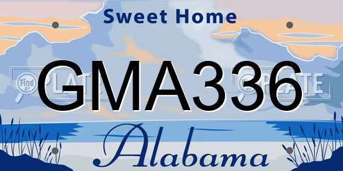 GMA336 Alabama License Plate