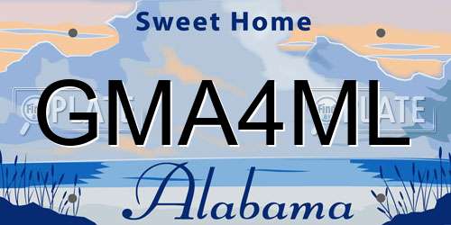 GMA4ML Alabama License Plate