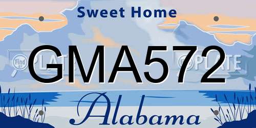 GMA572 Alabama License Plate