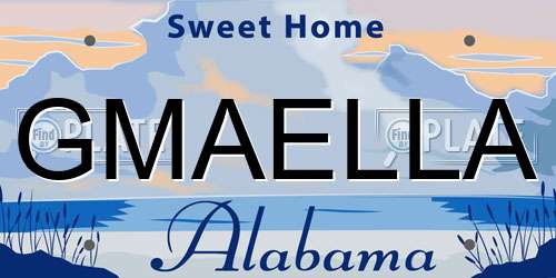 GMAELLA Alabama License Plate