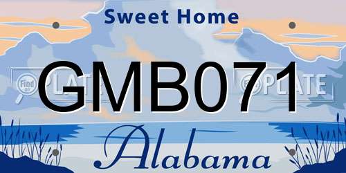 GMB071 Alabama License Plate