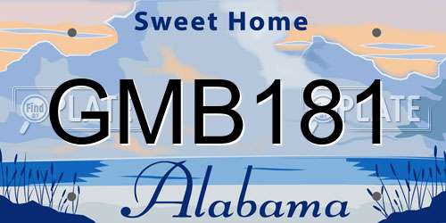 GMB181 Alabama License Plate