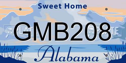 GMB208 Alabama License Plate