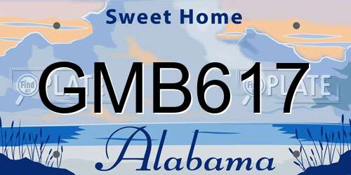 GMB617 Alabama License Plate
