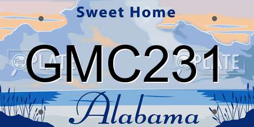 GMC231 Alabama License Plate
