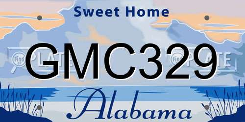 GMC329 Alabama License Plate