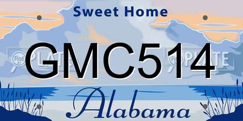 GMC514 Alabama License Plate