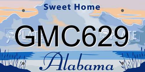 GMC629 Alabama License Plate