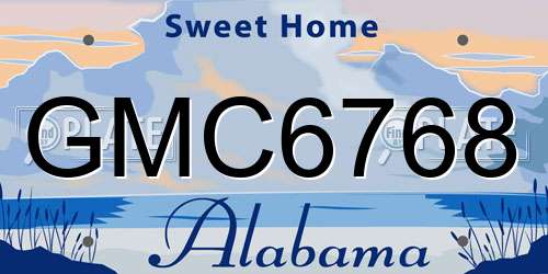 GMC6768 Alabama License Plate