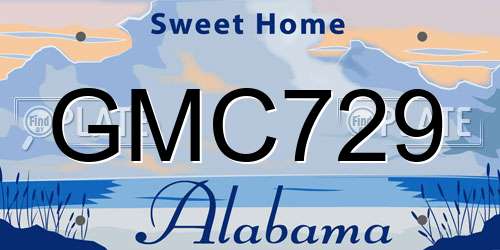 GMC729 Alabama License Plate