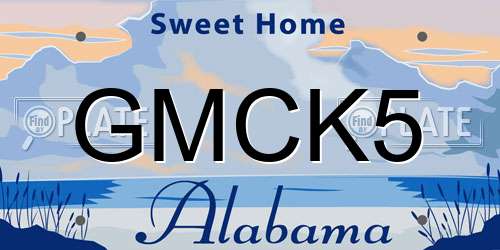 GMCK5 Alabama License Plate