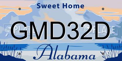 GMD32D Alabama License Plate