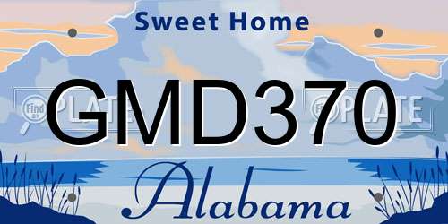 GMD370 Alabama License Plate
