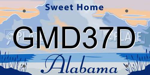 GMD37D Alabama License Plate