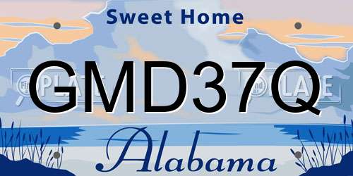 GMD37Q Alabama License Plate