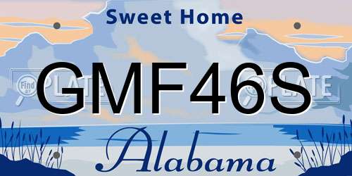 GMF46S Alabama License Plate