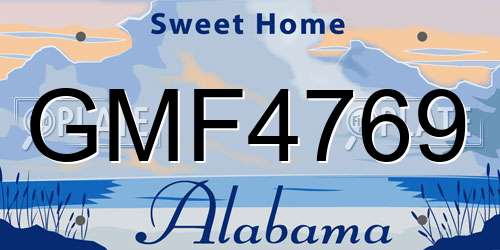 GMF4769 Alabama License Plate
