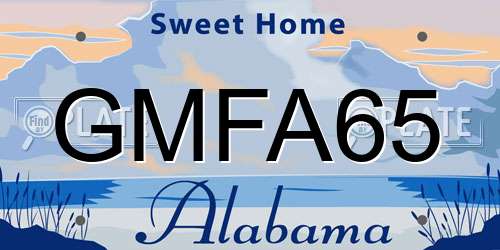 GMFA65 Alabama License Plate