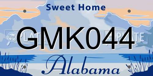 GMK044 Alabama License Plate