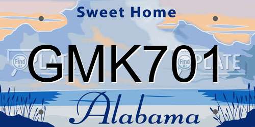 GMK701 Alabama License Plate