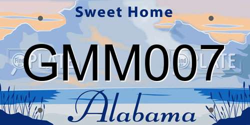 GMM007 Alabama License Plate
