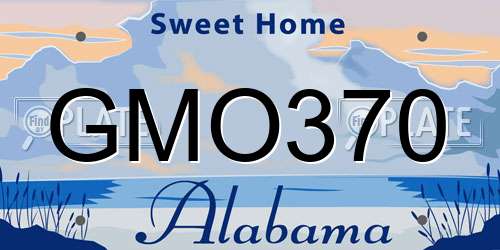GMO370 Alabama License Plate