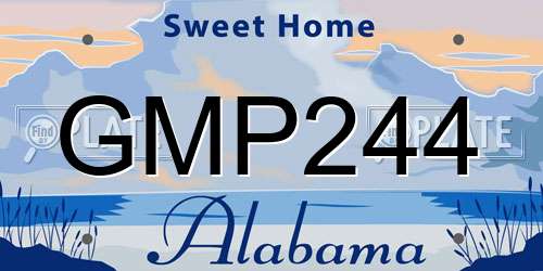 GMP244 Alabama License Plate