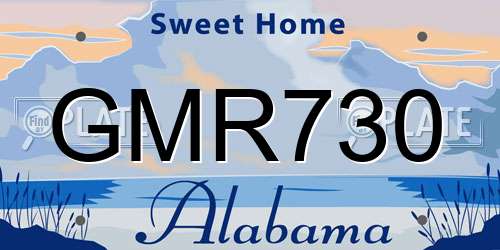 GMR730 Alabama License Plate