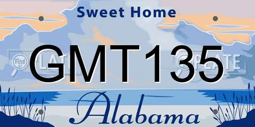 GMT135 Alabama License Plate