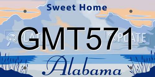 GMT571 Alabama License Plate