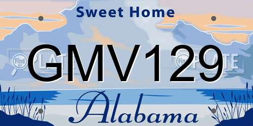 GMV129 Alabama License Plate