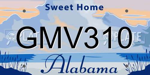 GMV310 Alabama License Plate