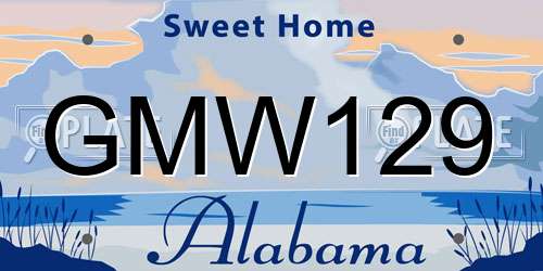 GMW129 Alabama License Plate