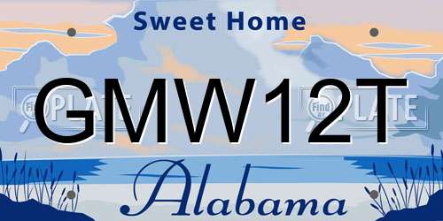 GMW12T Alabama License Plate