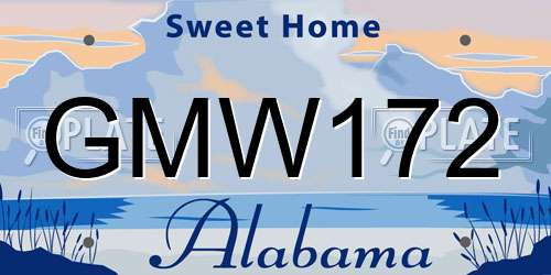 GMW172 Alabama License Plate