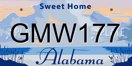 GMW177 Alabama License Plate