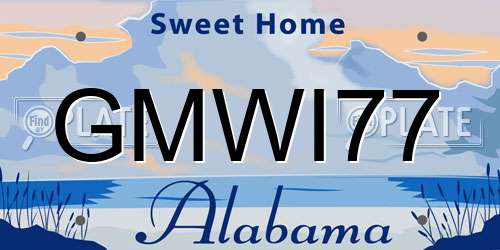 GMWI77 Alabama License Plate