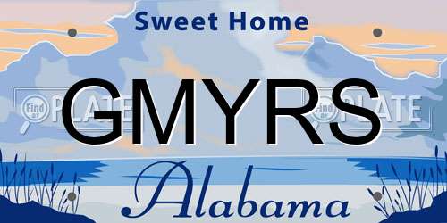 GMYRS Alabama License Plate