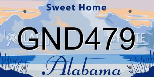 GND479 Alabama License Plate