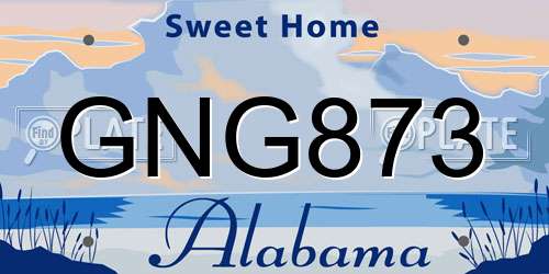 GNG873 Alabama License Plate