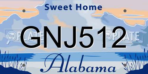 GNJ512 Alabama License Plate