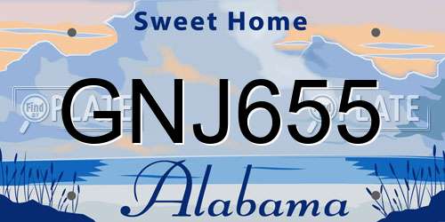 GNJ655 Alabama License Plate